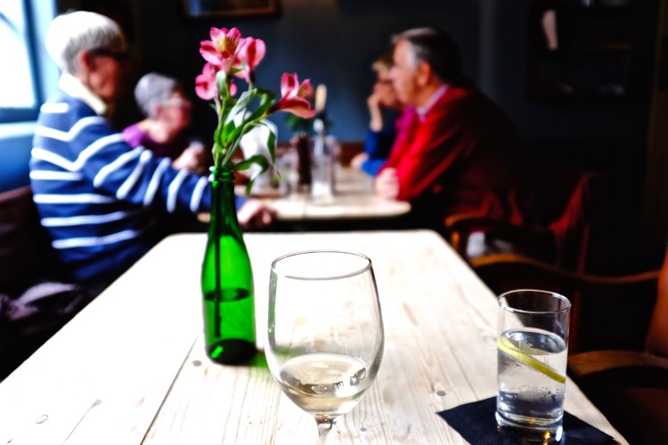 Wine Glass/People in Pub