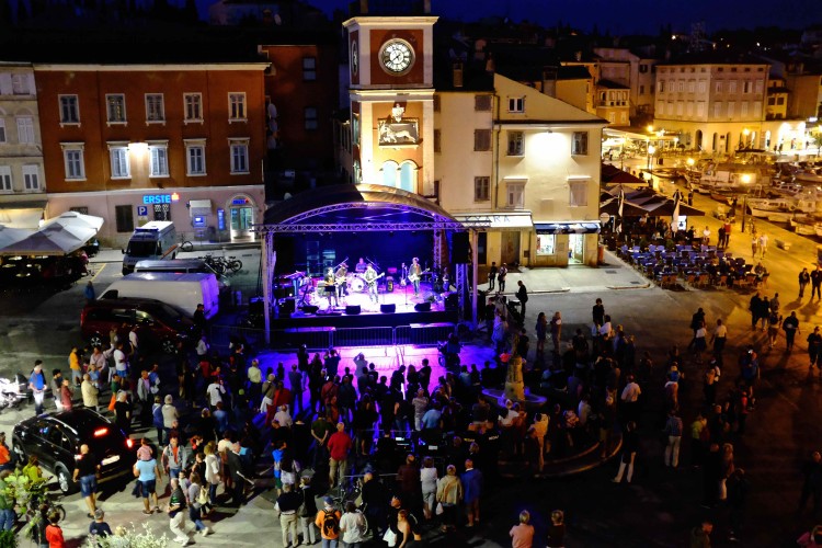 Band in Square at Night